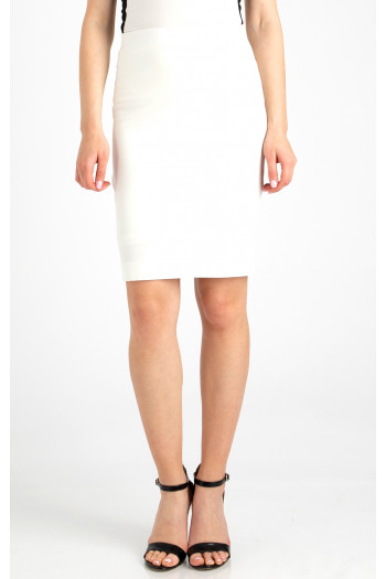 Stretch white jersey skirt