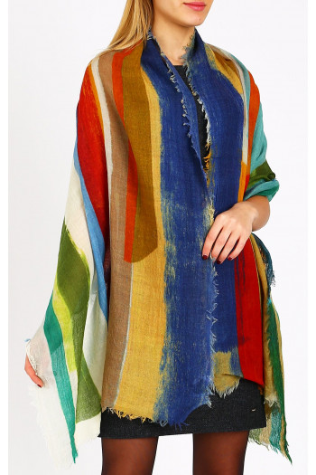 Magnifică moale și caldă eșarfă cu desing authentic din lână fină