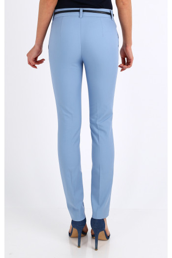 Slim Cotton Trousers in Placid Blue [1]