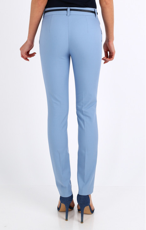 Slim Cotton Trousers in Placid Blue