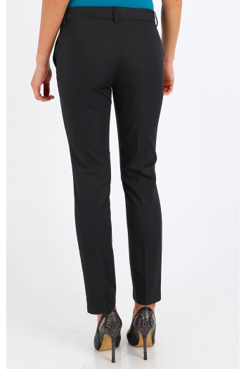 Slim Cotton Trousers in Black [1]
