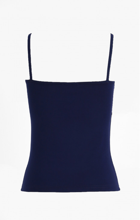 Dark blue top with thin straps