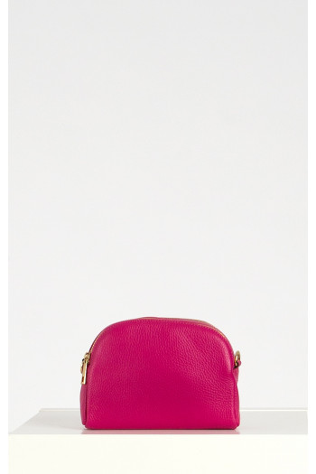 Genuine leather bag in Fuchsia color