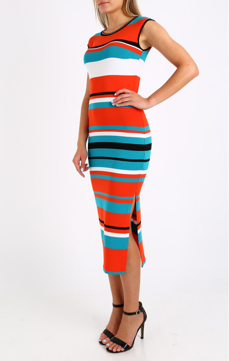 Slit striped dress