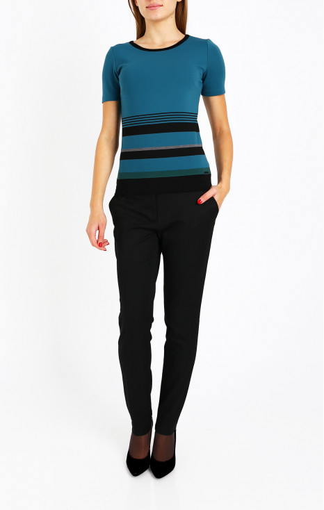 Bluză spectaculoasă cu logo și dungi