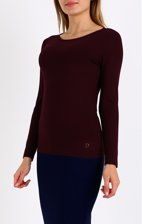 Logo Jersey Top In Plum colour