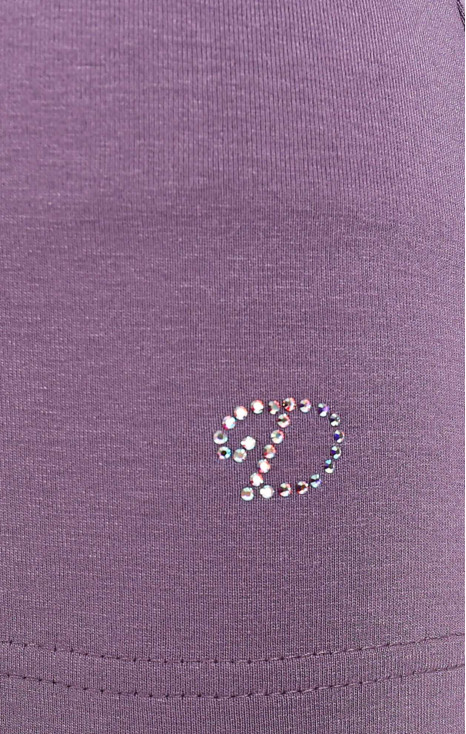 3/4 sleeve top with logo from Swarovski crystals