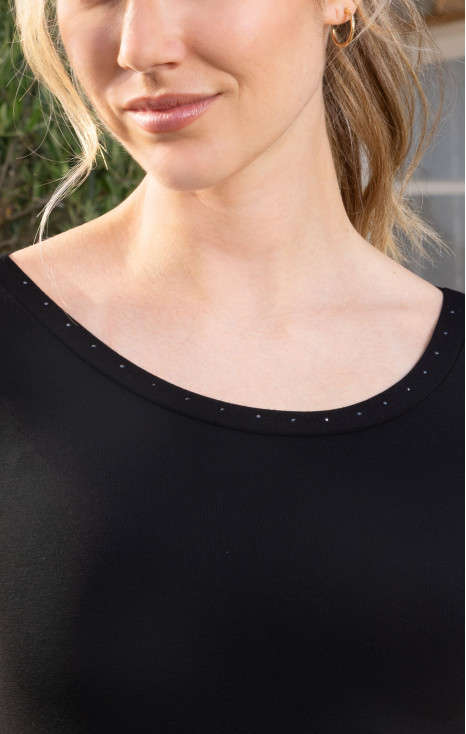 Fitted top with Swarovski crystals