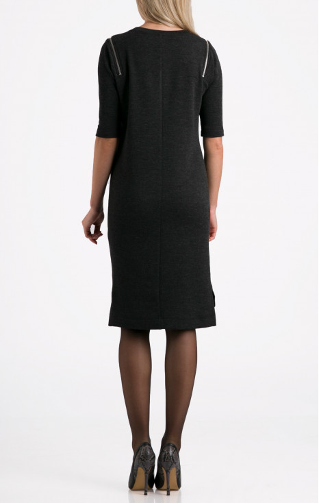 Midi dress in wool-cotton jersey
