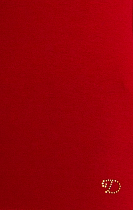 Bluză de culoare roșie din tricot elastic cu logo din cristale Swarovski 
