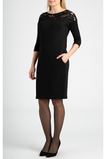 Midi dress in wool-cotton jersey