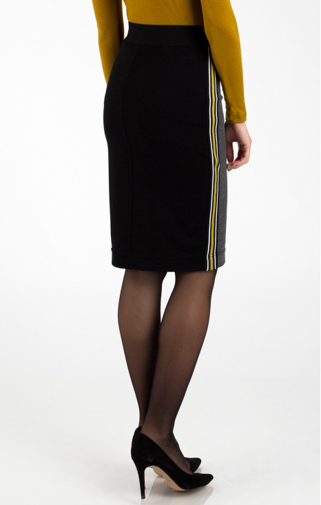 Pencil Skirt with Yellow Stripes