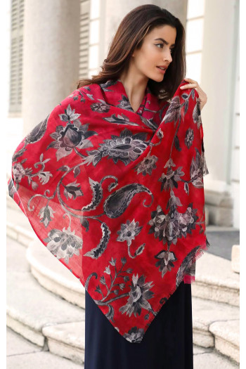 Magnifică moale și caldă eșarfă cu desing authentic din lână fină