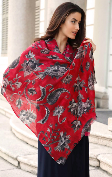 Magnifică moale și caldă eșarfă cu desing authentic din lână fină