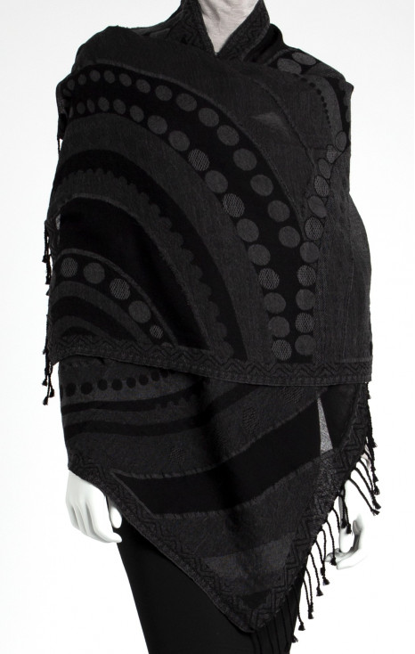 Magnifică moale și caldă eșarfă cu desing authentic din lână fină