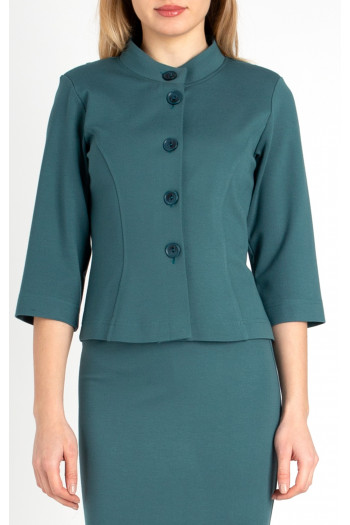 Elegant Short Jacket with Buttons in North Blue