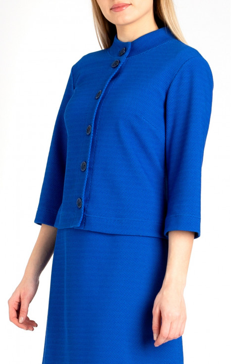 Elegant Short Jacket with Buttons in Blue