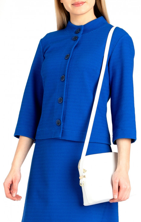 Elegant Short Jacket with Buttons in Blue