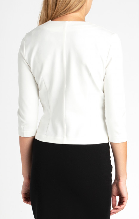 Short Jacket with Metal Fastening in White [1]