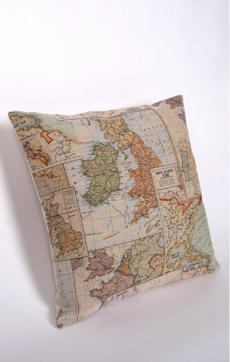 Față de pernă decorativă cu motiv atractiv hartă lumii