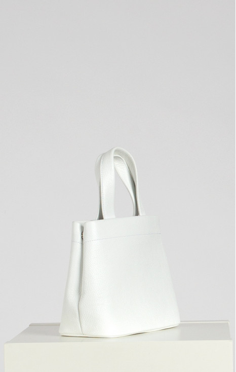 Genuine leather bag in white
