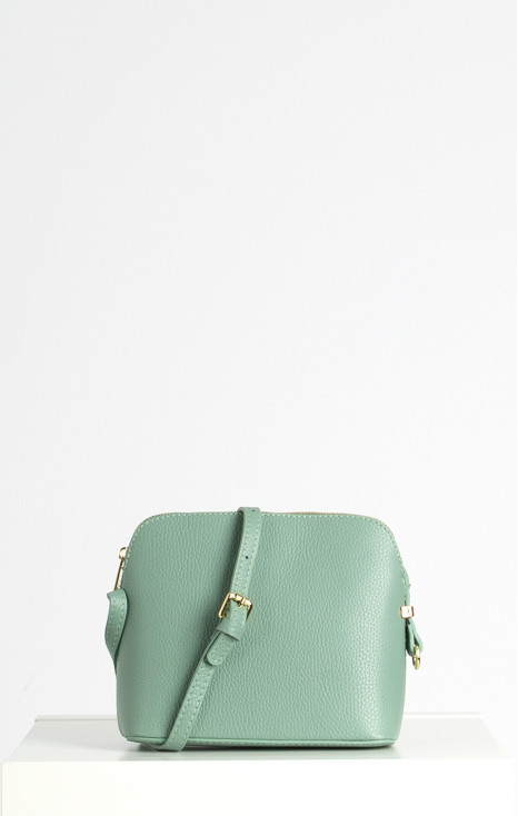 Geanta mica din piele naturala de culoare Granite Green