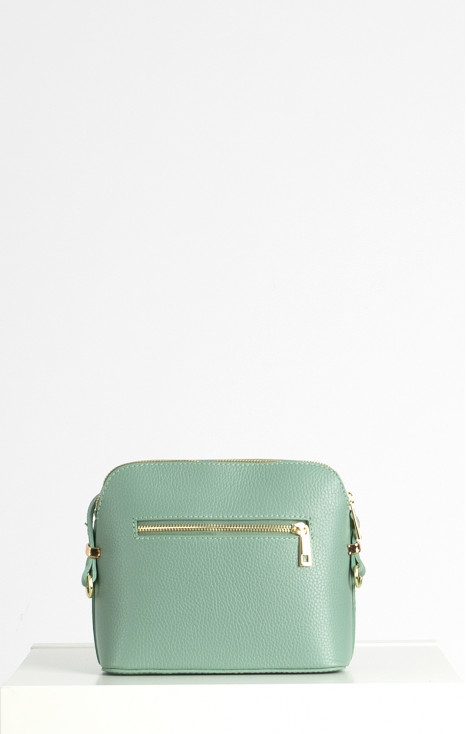 Geanta mica din piele naturala de culoare Granite Green