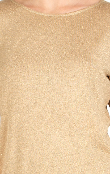 Bluză cu  decolteu drapat în culoarea bej deschis