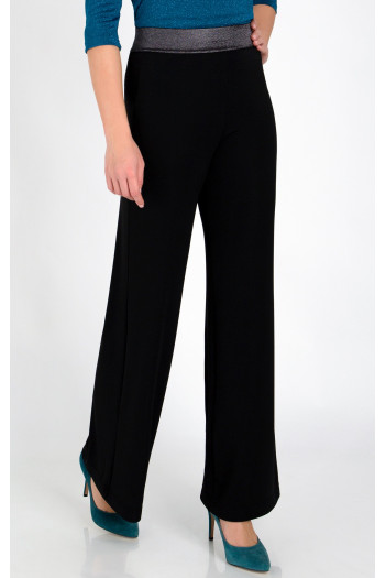 Pantalon negru cu croiala amplă din jerseu în culoarea [1]