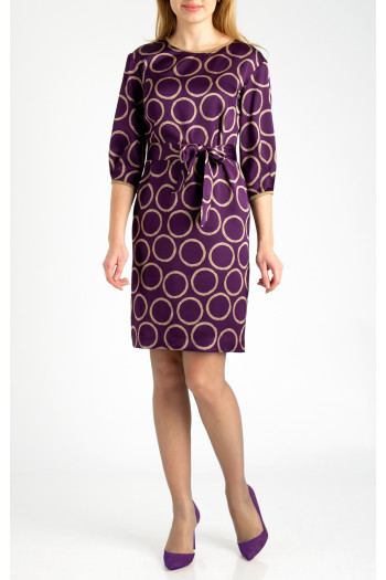 Rochie elegantă tip dreaptă din viscoză de lux satinată în culoare Plum Purple [1]
