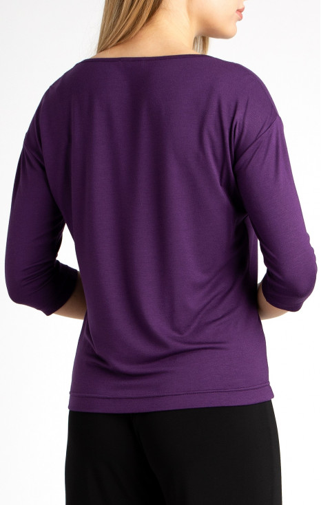 Bluză de culoare Petunia, stilată cu siluetă lejeră