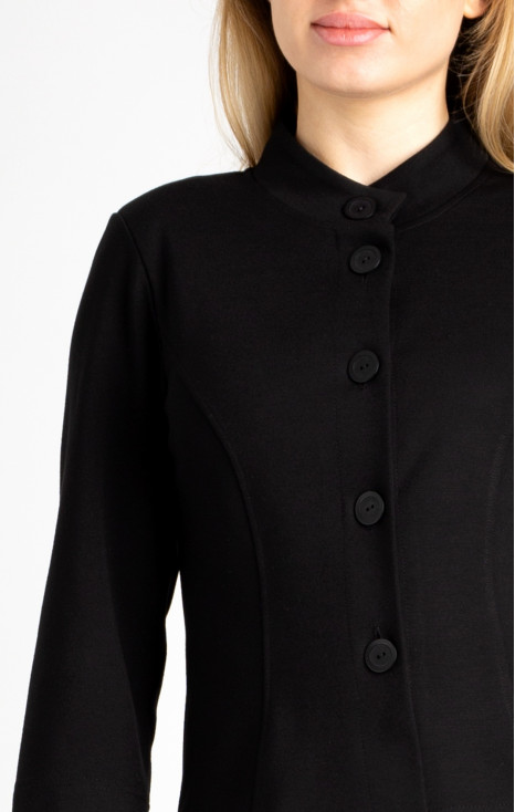 Sacou negru, elegant executat din țesătură din tricot elastic