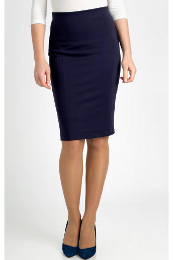 Fustă clasică tip creion de culoare Navy Blue