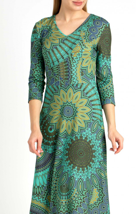 Rochie de stil din tricot cu imprimeu grafic atractiv