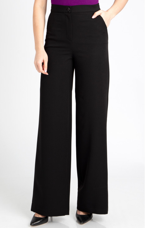 Pantaloni de stil cu talie înaltă în culoare neagră