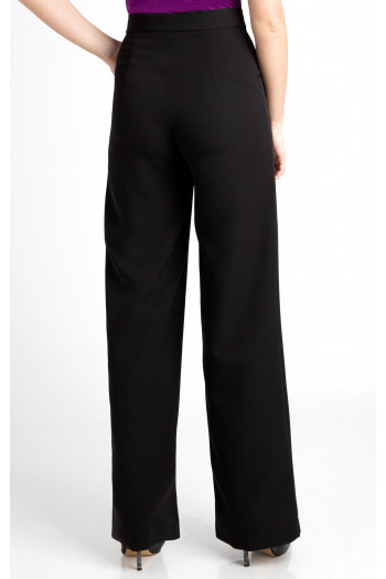Pantaloni de stil cu talie înaltă în culoare neagră [1]