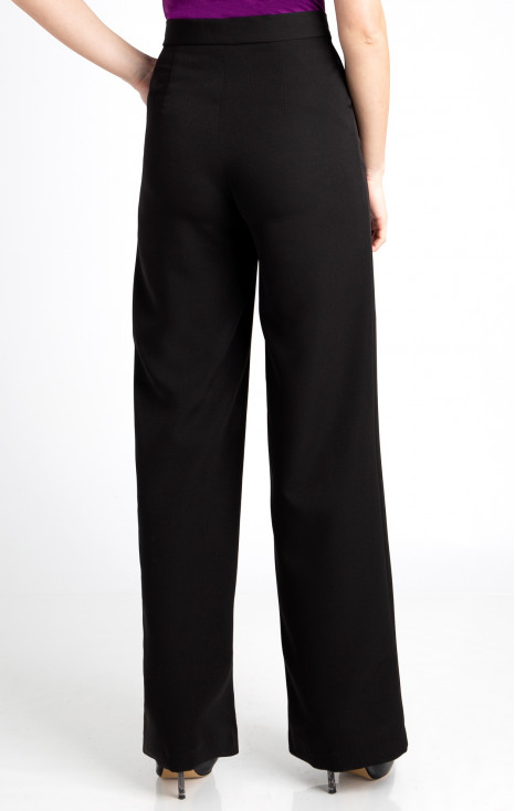 Pantaloni de stil cu talie înaltă în culoare neagră [1]
