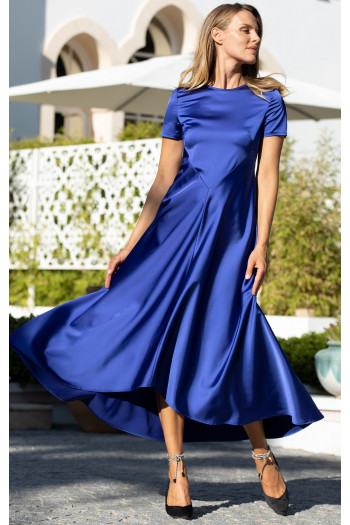 Rochie formală din satin, de culoare Princess Blue [1]