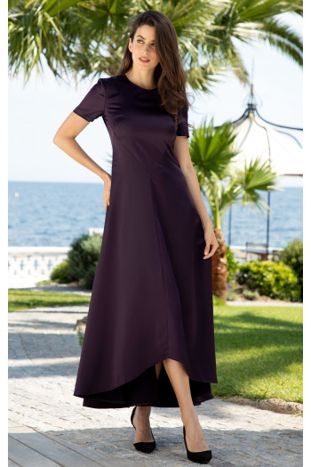 Rochie lungă elegantă din satin în culoare Deep Purple