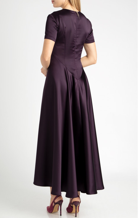 Rochie lungă elegantă din satin în culoare Deep Purple