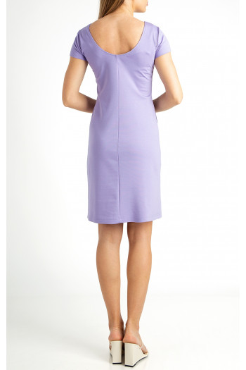 Rochie cu siluetă trapez din tricot strâns de culoare Lavender [1]