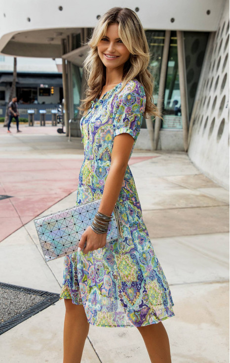 Transparent floral printed dress