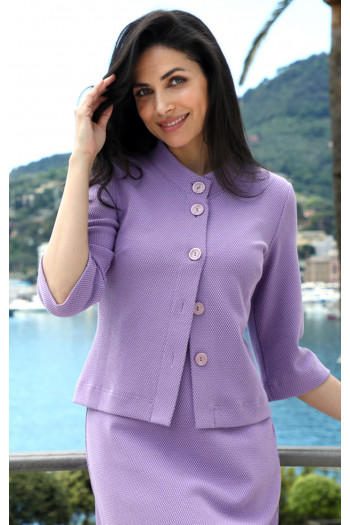 Sacou sport-elegant dintr-un material tricot elastic de culoare Lavender