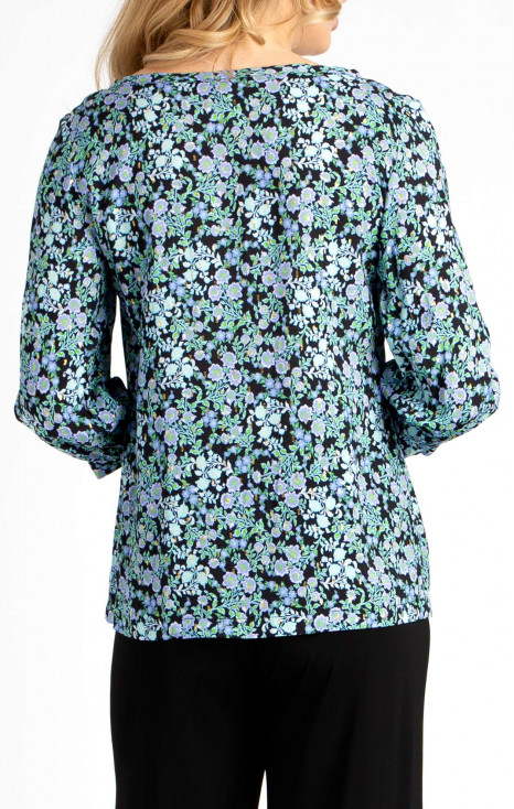 Bluză elegantă din viscoză delicată cu siluetă lejeră și motiv floral de culoare Lavender [1]