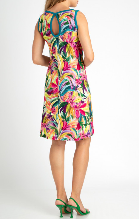 Summer dress with Print in Fuchsia [1]