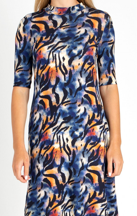 Rochie din tricot ușor cu siluetă A cu imprimeu animalier abstract