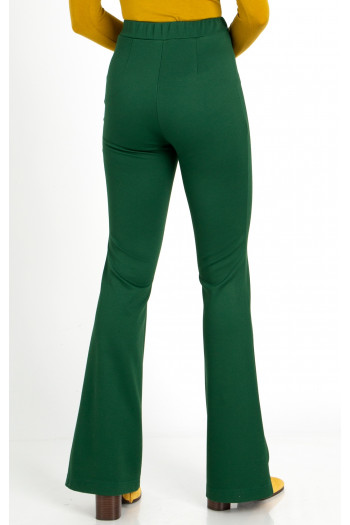 Pantaloni dintr-un material tricot mulat, de culoare verde [1]