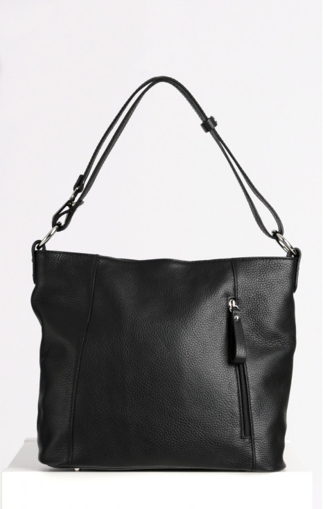Geantă din piele naturală de înaltă calitate, culoare neagră