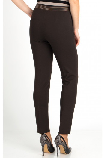 Pantaloni dintr-un material de tricot mulat, de culoare Dark Chocolate [1]