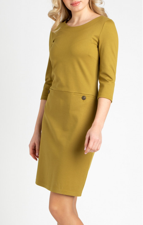 Rochie dreaptă elegantă de culoare Dried Tobacco